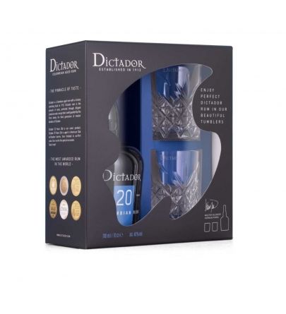 Dictador 20 YO Gift Pack with glasses
